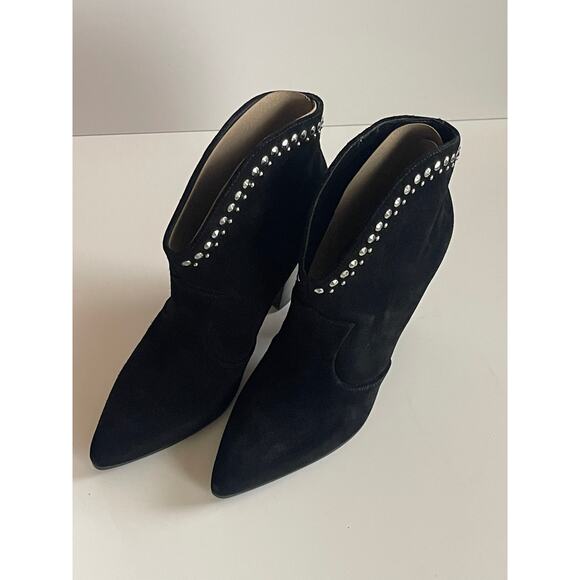 NINE WEST Sera Suede Dress Booties Black Size 8 - Picture 4 of 11